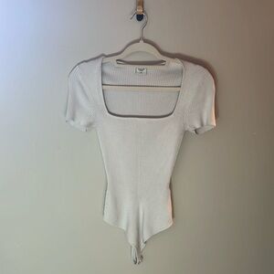 white short sleeve bodysuit